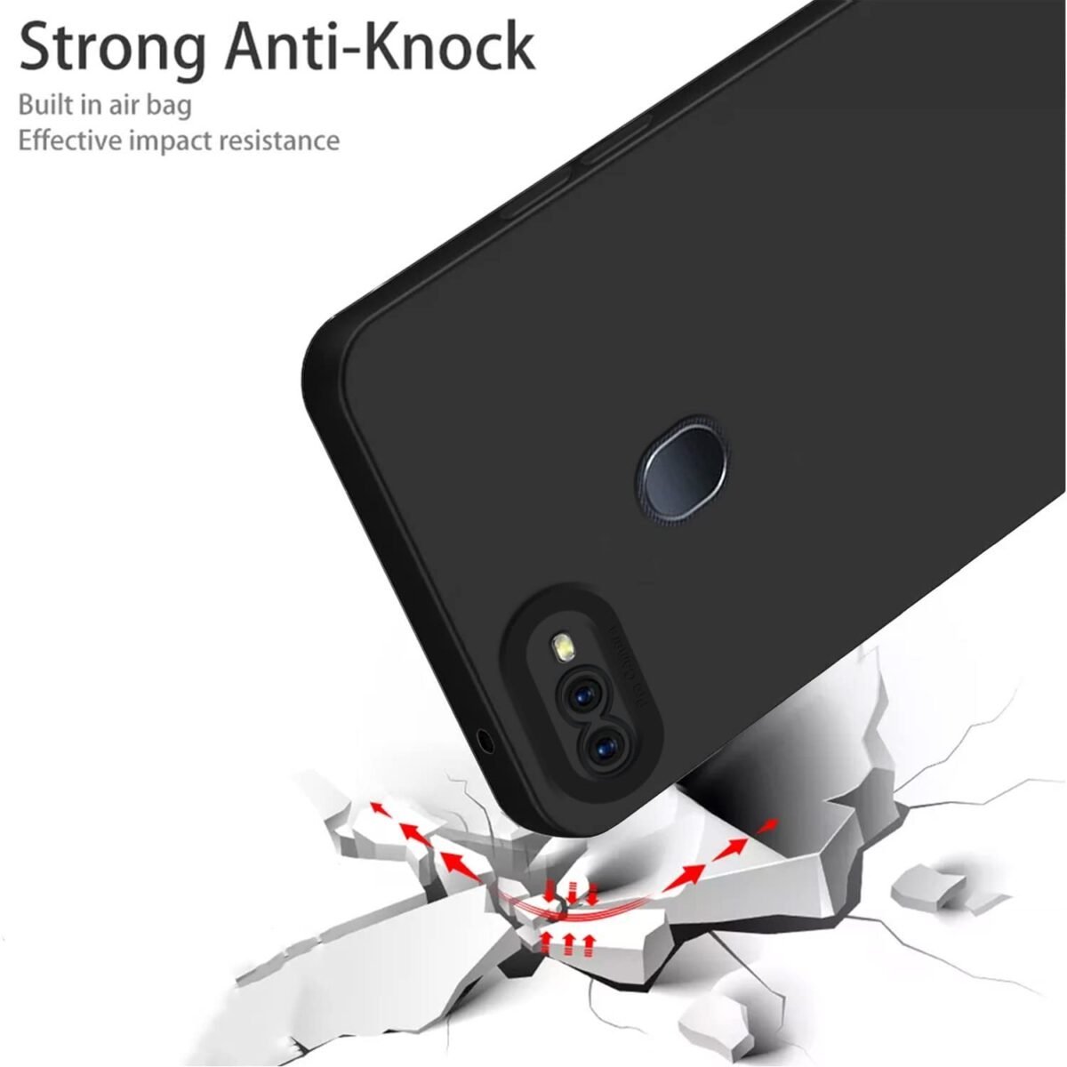 Oppo F9 Pro/Realme 2 Pro/Realme U1 Back Cover Soft Matte Liquid Silicone TPU | Camera Protection | Shockproof Slim Back Case (Black)