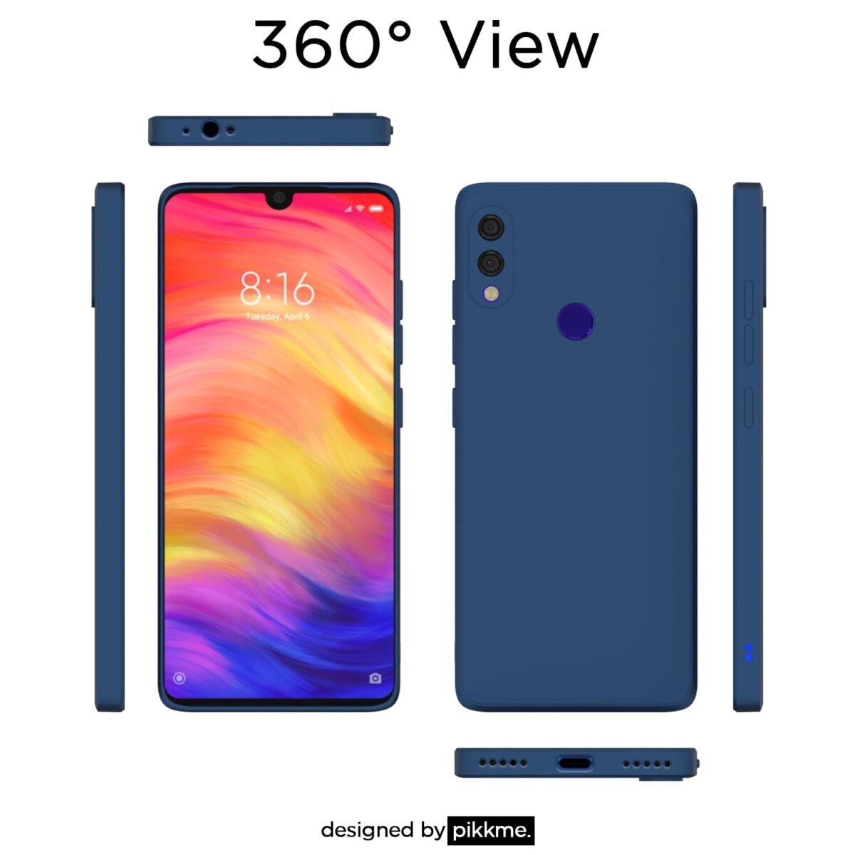 Mi Redmi Note 7 / Note 7 Pro/Note 7s Back Cover Soft Matte Liquid Silicone TPU | Camera Protection | Shockproof Slim Back Case (Blue)