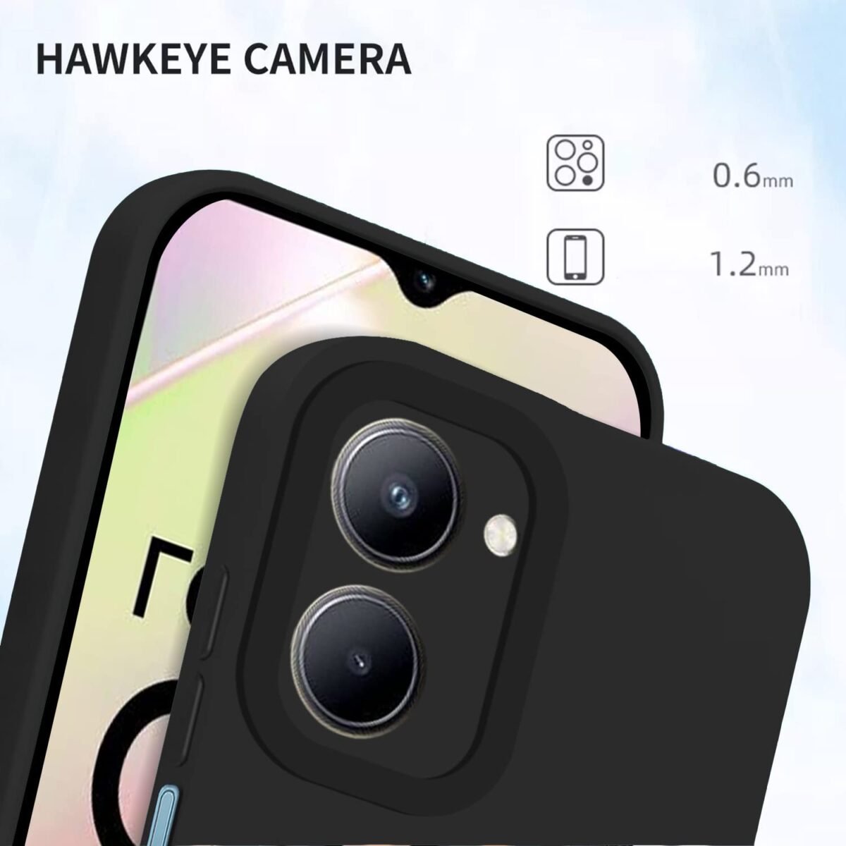 Realme C33 Back Cover Soft Matte Liquid Silicone TPU | Camera Protection | Shockproof Slim Back Case for Realme C33 (Black)