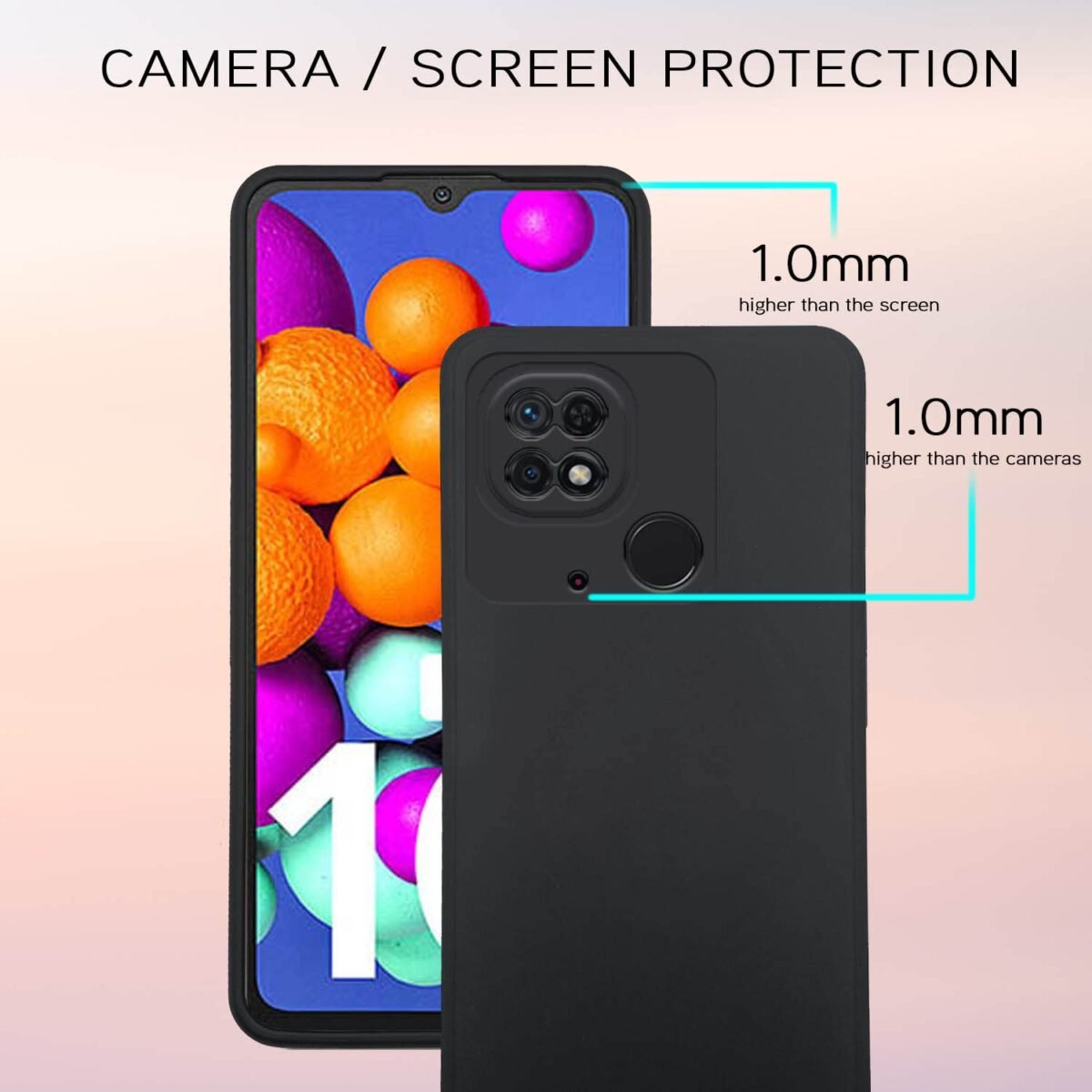 Mi Redmi 10 / Redmi 10 Power Back Cover Soft Matte Liquid Silicone TPU | Camera Protection | Shockproof Slim Back Case for Mi Redmi 10 / Redmi 10 Power (Black)