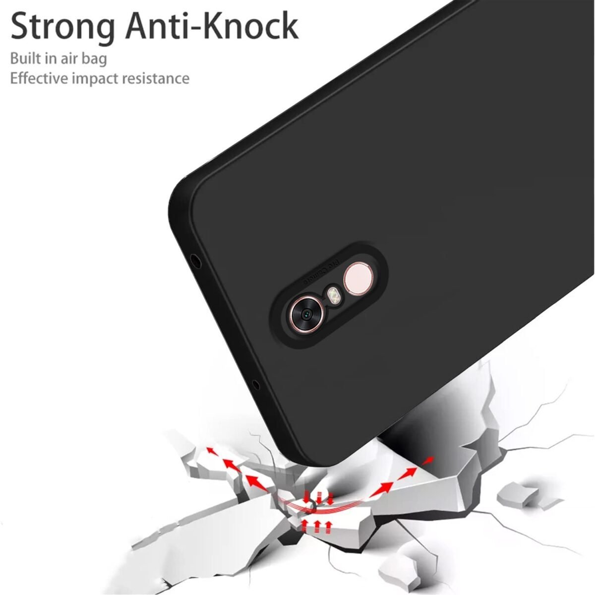 Mi Redmi Note 5 Back Cover Soft Matte Liquid Silicone TPU | Camera Protection | Shockproof Slim Back Case for Mi Redmi Note 5 (Black)
