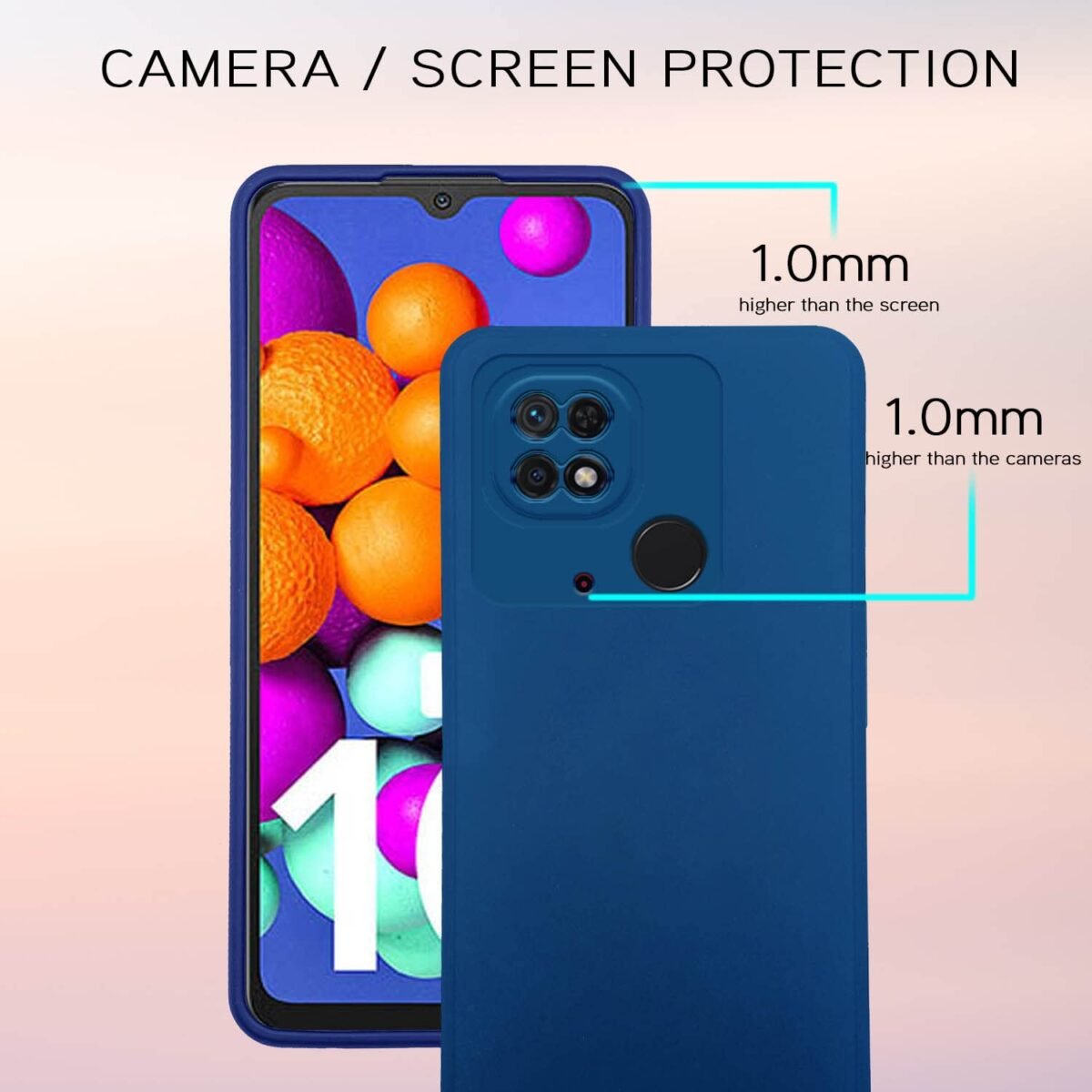 Mi Redmi 10 / Redmi 10 Power Back Cover Soft Matte Liquid Silicone TPU | Camera Protection | Shockproof Slim Back Case for Mi Redmi 10 / Redmi 10 Power (Blue)