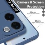 Back Cover for iQOO Z9s Pro 5G / Vivo T3 Pro 5G | Matte Soft Silicon Flexible | Camera Bump Protection | Shock Proof Rubberised Back Case Cover for iQOO Z9s Pro 5G / Vivo T3 Pro 5G (Blue)