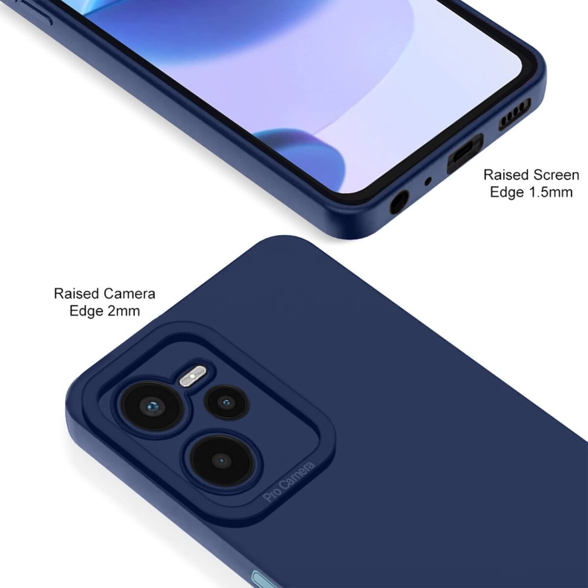 Realme C35 Back Cover Soft Matte Liquid Silicone TPU | Camera Protection | Shockproof Slim Back Case for Realme C35 (Blue)