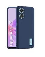 3 in 1 Combo Pack for Oppo A78 5G – Silicone Blue (Back Cover + Camera Lens Protector + Tempered Glass)