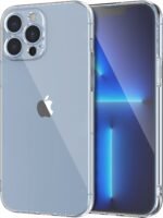 iPhone 13 pro Max Premium Hybrid Transparent Soft Slim Dust Proof Back Case Cover with Camera Protection (Transparent)