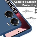 Back Cover for Vivo V29e 5G| Camera Bump Protection | Matte Soft Silicon Flexible | Shock Proof Rubberised Back Case Cover for Vivo V29e 5G (Blue)