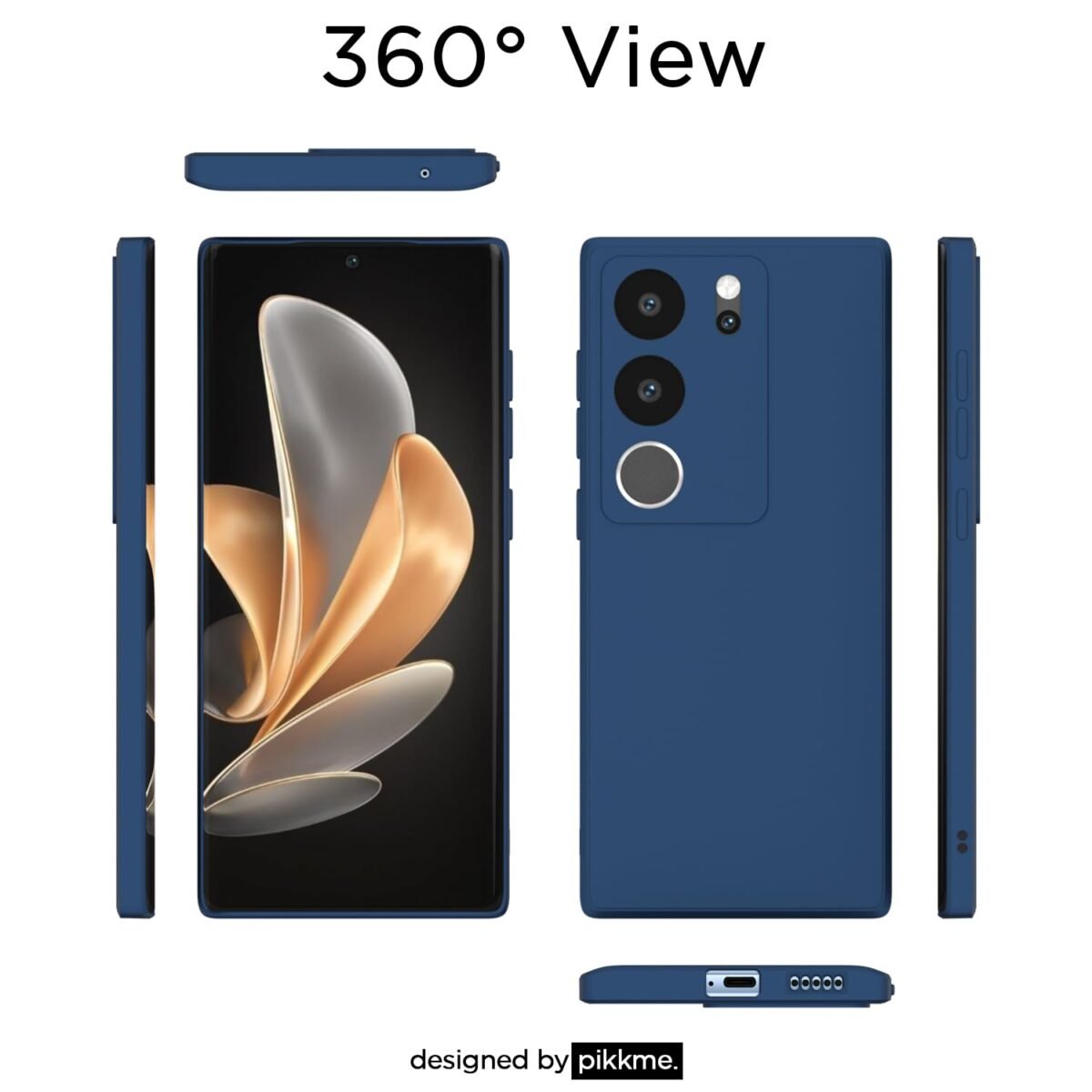 Vivo V29 / V29 Pro 5G Back Cover Soft Matte Liquid Silicone TPU | Camera Protection | Shockproof Slim Back Case for Vivo V29 / V29 Pro 5G (Blue)