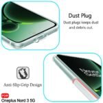 Silicone Best Camera Protection Back Cover Case For Oneplus Nord 3 5G|Ultra Clear Soft Case|Inbuilt Dust Plugs&Anti-Slip Grip|Slim&Protective Back Case For Oneplus Nord 3(Transparent)