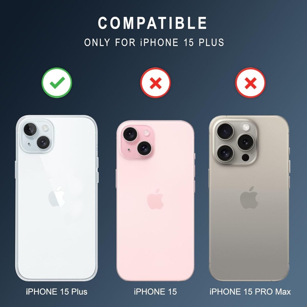 iPhone 15 Plus (6.7 Inch) Clear Case | Soft Flexible Slim-Fit | Full Body 360 Protection Shock Proof TPU Back Cover (Transparent)