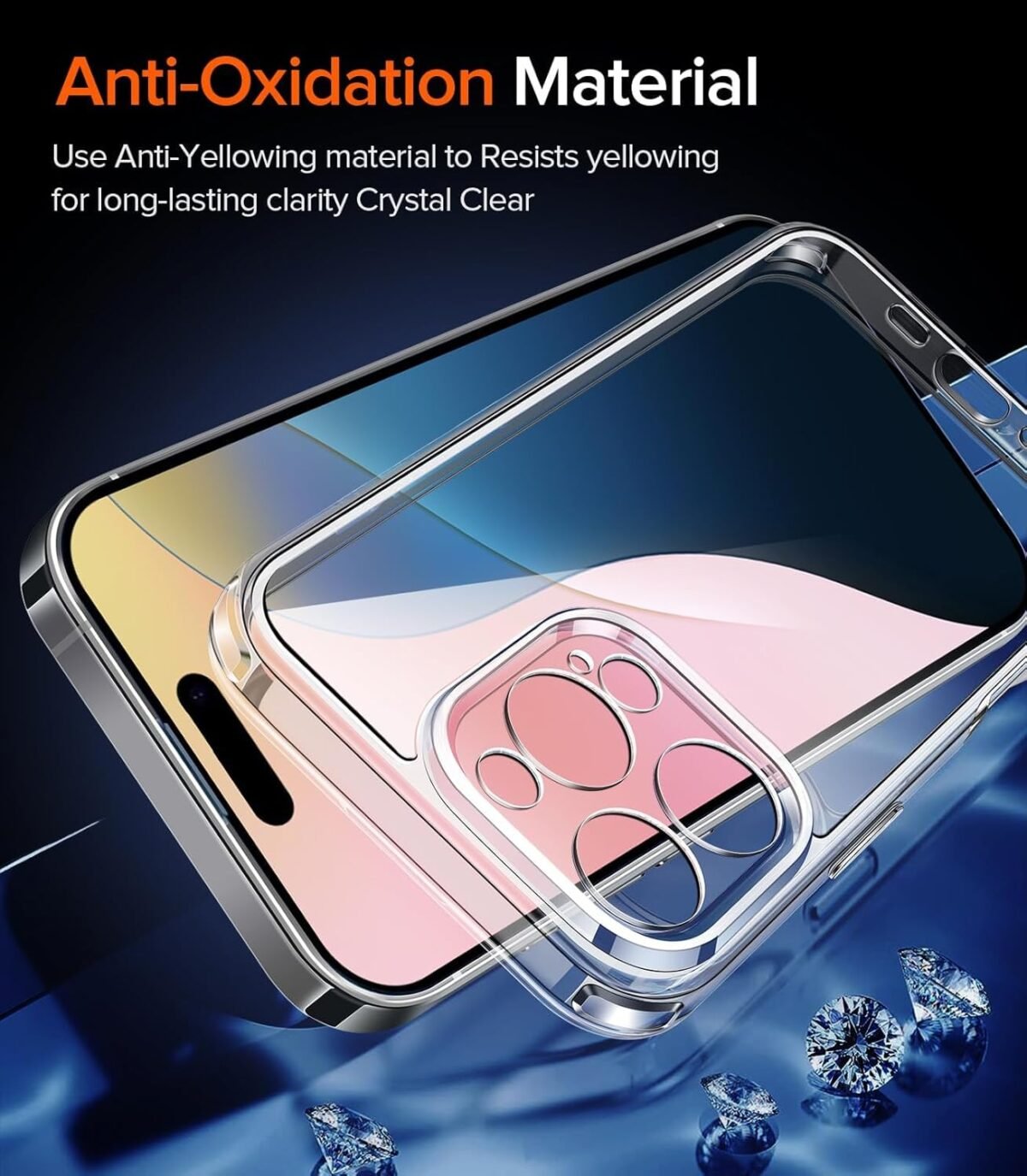 iPhone 16 Pro (2024) Premium Transparent Hybrid Soft Slim Dust Proof Back Case Cover with Camera Protection (Transparent)