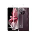 3 in 1 Combo Pack for Vivo V30e 5G – Silicone Black Cover (Back Cover + Camera Lens Protector + Tempered Glass)