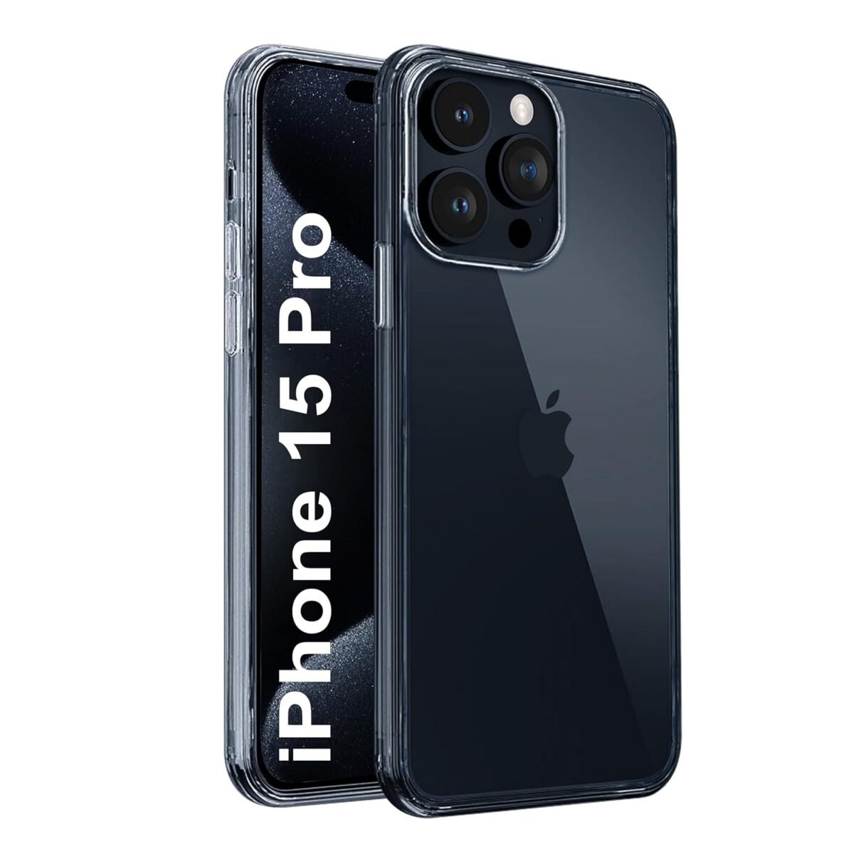 iPhone 15 Pro (6.1 Inch) Clear Case | Soft Flexible Slim-Fit | Full Body 360 Protection Shock Proof TPU Back Cover (Transparent)