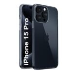 iPhone 15 Pro (6.1 Inch) Clear Case | Soft Flexible Slim-Fit | Full Body 360 Protection Shock Proof TPU Back Cover (Transparent)