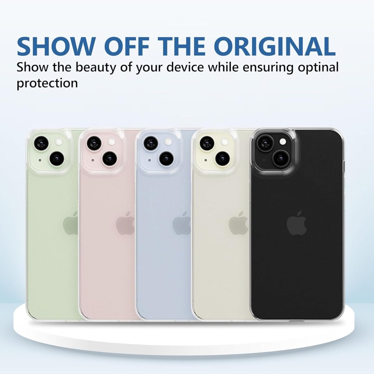 iPhone 15 (6.1 Inch) Clear Case | Soft Flexible Slim-Fit | TPU Back Cover (Transparent)