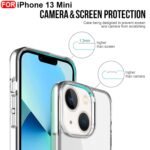 iPhone 13 Mini Clear Case | Soft Flexible Slim-Fit | Full Body 360 Protection Shock Proof TPU Back Cover (Transparent)