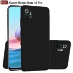 Redmi Note 10 Pro/Note 10 Pro Max Back Cover | Camera Bump Protection & Ultra Slim | Matte Soft Silicon Shock Proof Rubberised Back Case Cover (Black)