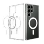 Magfit Cover for Samsung S22 Ultra (5G) | Wireless Charging | Designed with Magnetic Lock Shockproof Phone Bumper, Transparent Back Case Cover for Samsung S22 Ultra (5G) (Transparent)