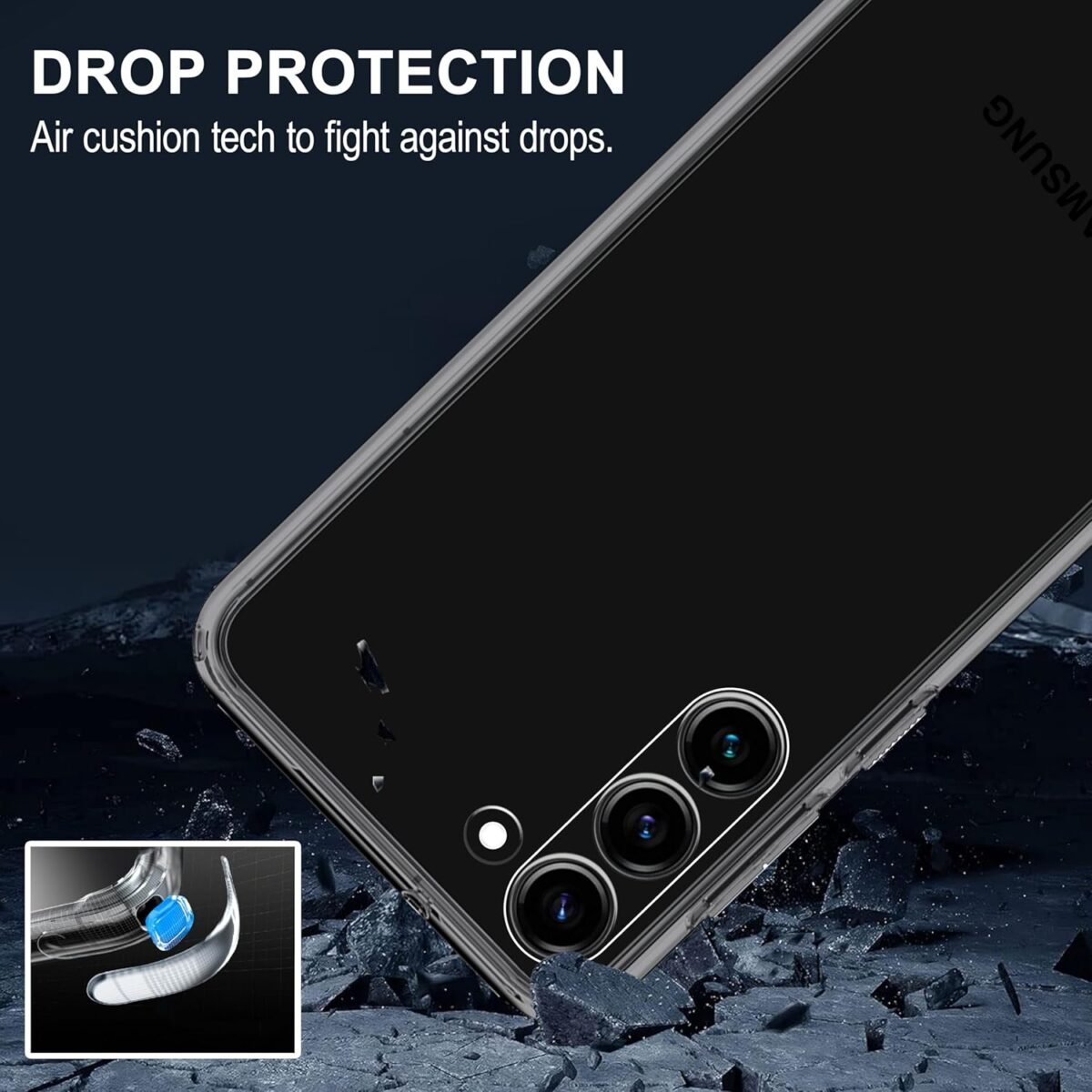 Samsung Galaxy S23 Clear Case | Soft Flexible Slim-Fit | Full Body 360 Protection Shock Proof TPU Back Cover (Transparent)