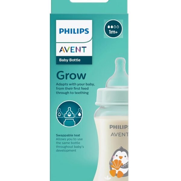 Philips Avent Grow Feeding Bottle 250ml | Anti-Colic | Easy Fill,Easy Clean|BPA Free | with 1M+ Flow Teat | Made in India (SCF061/01)