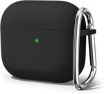 Apple AirPods 4 ​​​​​​​Case Cover with Keychain, Soft Skin Silicone Case Cover (Colour Black)