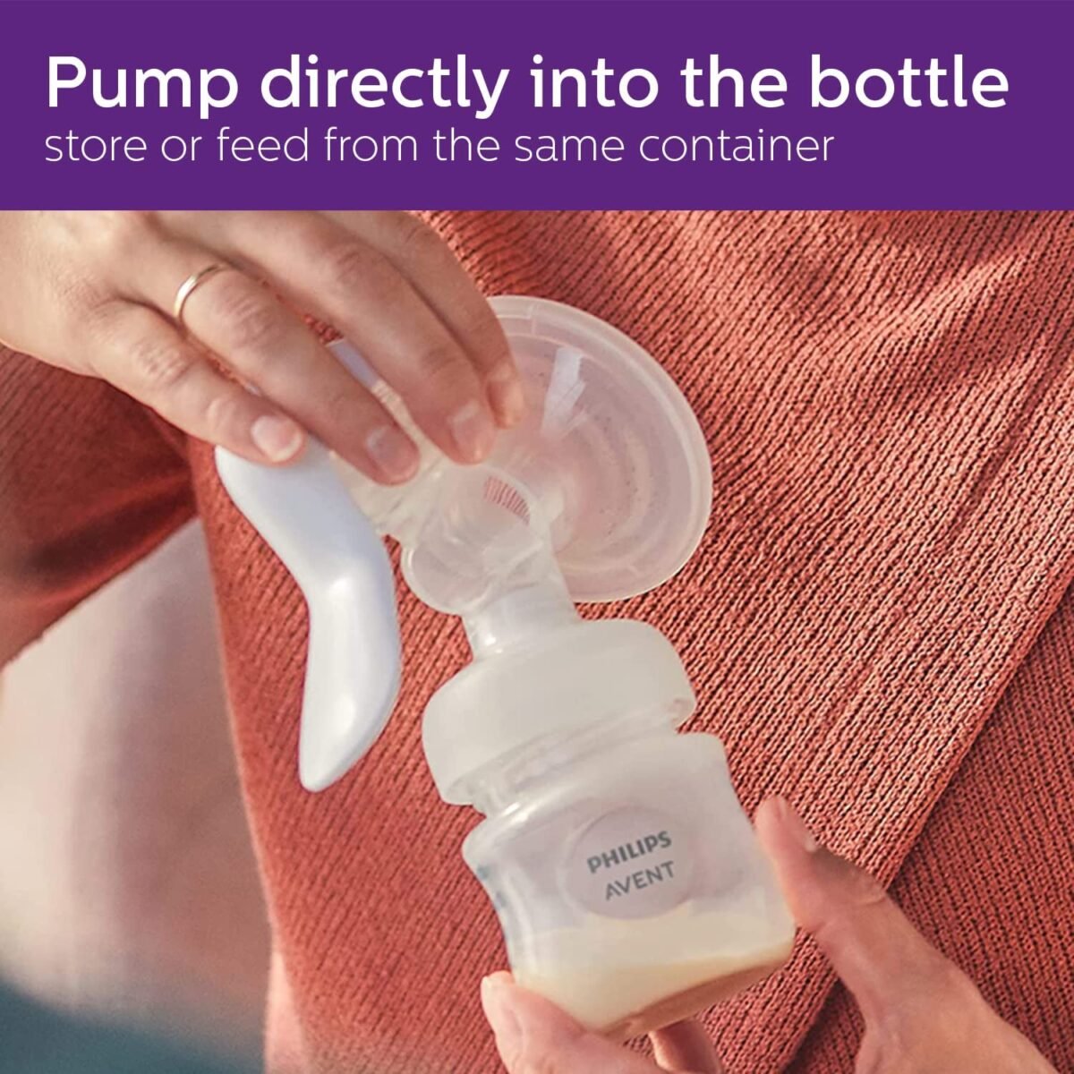 Philips Avent Essential Manual Breast Pump By Fratelli (SCF430/01 MBP) | Soft expression Cussion | Compitable universally with all Avent feeding Bottles