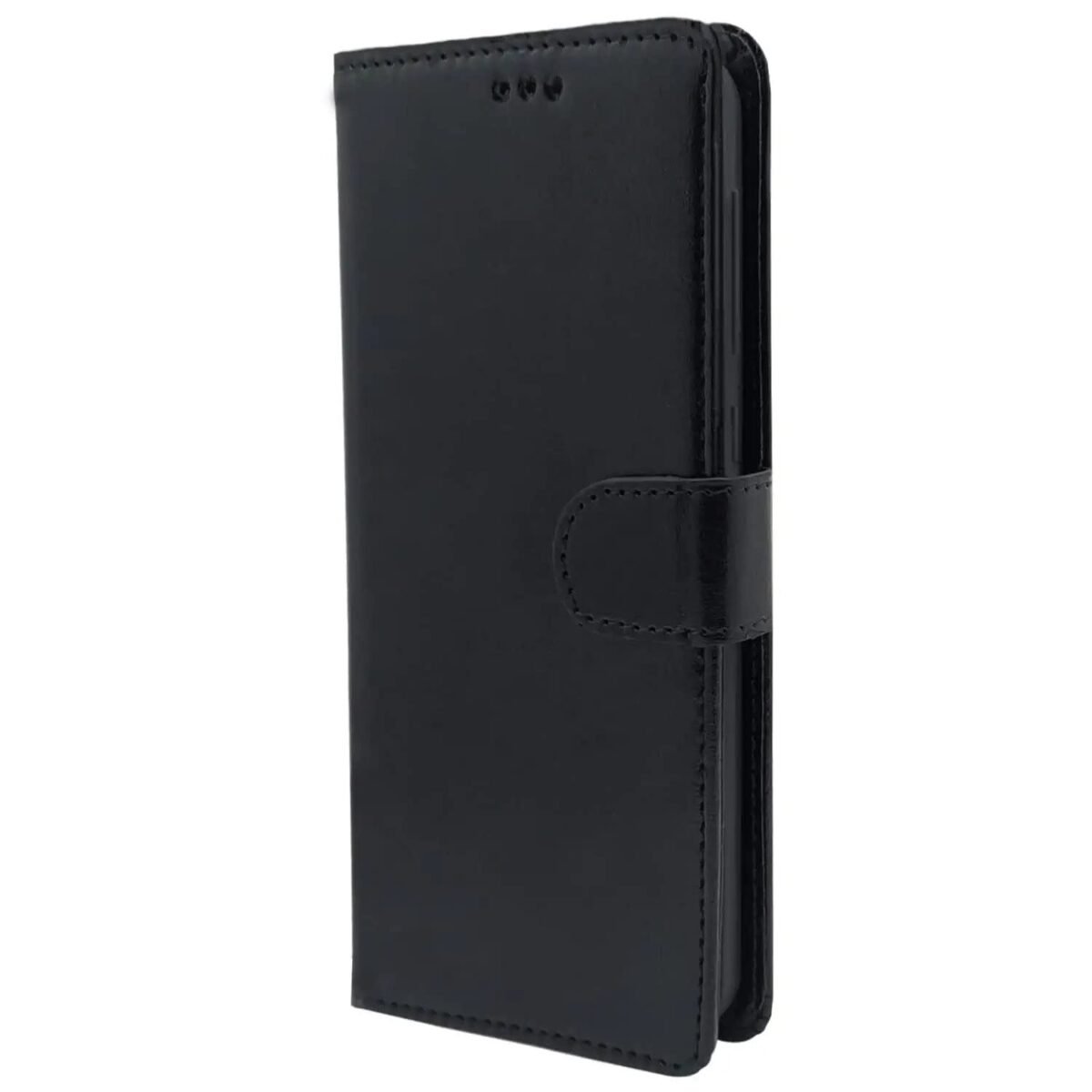 Realme 7 Pro Flip Case Leather Finish | Inside TPU with Card Pockets | Wallet Stand and Shock Proof | Magnetic Closing | Complete Protection Flip Cover for Realme 7 Pro (Black)