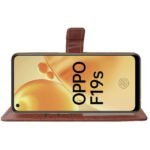 Flip Cover for Oppo F19s | Premium Leather Finish | Inbuilt Pockets & Stand | Flip Case for Oppo F19s (Brown)