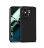 Combo pack for OnePlus 11 5G back case cover | Silicone Black case cover Camera Lens Protector & Tempered Screen Glass.