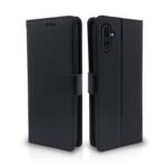 Realme C3 Flip Case Leather Finish | Inside TPU with Card Pockets | Wallet Stand and Shock Proof | Magnetic Closing | Complete Protection Flip Cover for Realme C3 (Black)