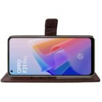 Flip Cover for Oppo F21 Pro 4G | Premium Leather Finish | Inbuilt Pockets & Stand | Flip Case for Oppo F21 Pro 4G (Coffee)