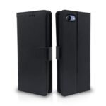 Realme 1 Flip Case Leather Finish | Inside TPU with Card Pockets | Wallet Stand and Shock Proof | Magnetic Closing | Complete Protection Flip Cover for Realme 1 (Black)