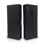 Realme 3 / 3i Flip Case Leather Finish | Inside TPU with Card Pockets | Wallet Stand and Shock Proof | Magnetic Closing | Complete Protection Flip Cover for Realme 3 / 3i (Black)