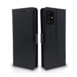 Samsung Galaxy A51 Flip Case Leather Finish | Inside TPU with Card Pockets | Wallet Stand and Shock Proof | Magnetic Closing | Complete Protection Flip Cover for Samsung Galaxy A51 (Black)