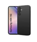 Combo pack for Basic Case for Samsung Galaxy A54 5G | Silicone Black Cover | Camera Lens Protector & Tempered Screen Glass.