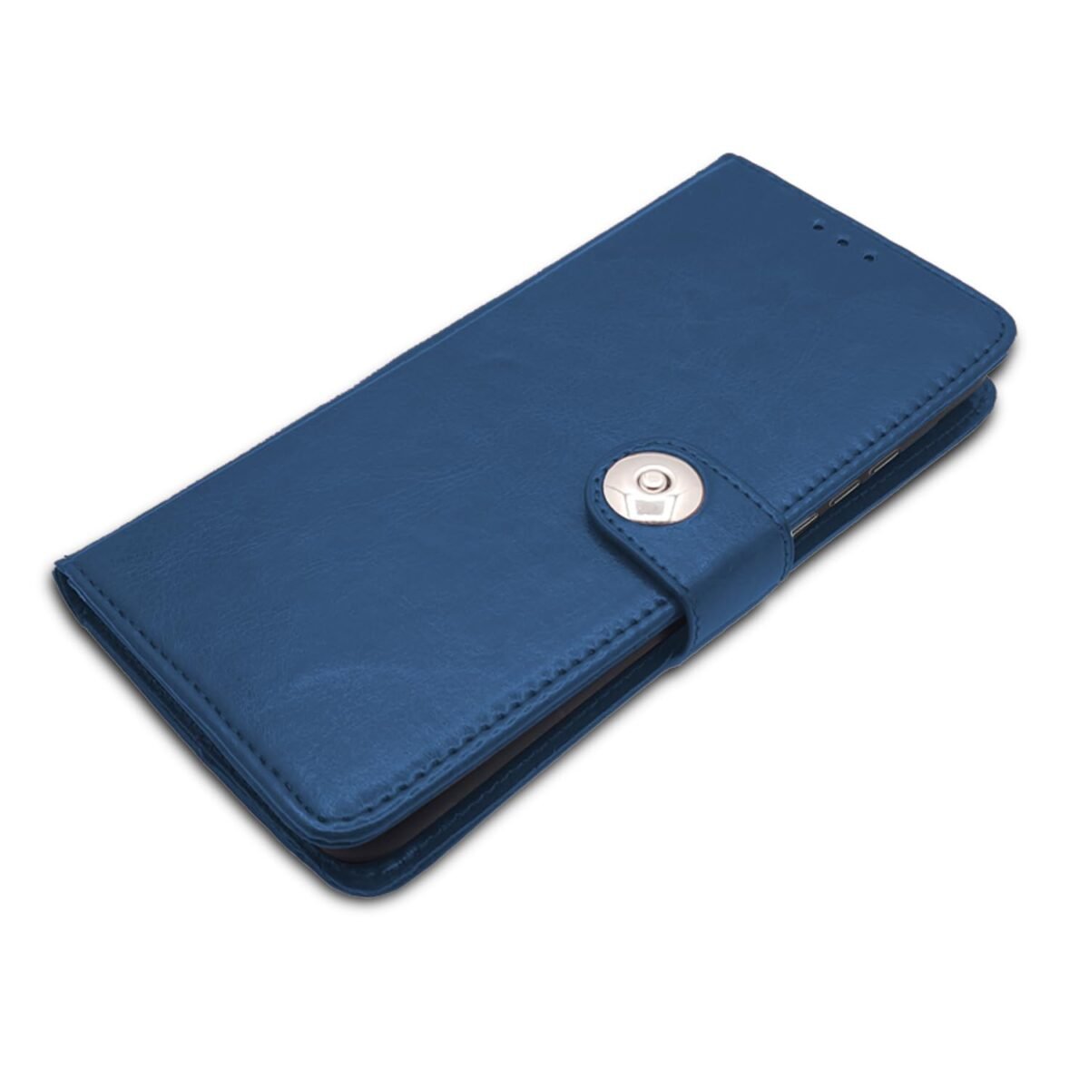 Flip Cover Leather Finish | Inside TPU with Card Pockets | Wallet Stand and Shock Proof | Complete Protection Button Flip Case for Realme 13 Pro 5G / Realme 13 Pro Plus 5G (Blue)