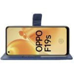 Flip Cover for Oppo F19s | Premium Leather Finish | Inbuilt Pockets & Stand | Flip Case for Oppo F19s (Blue)