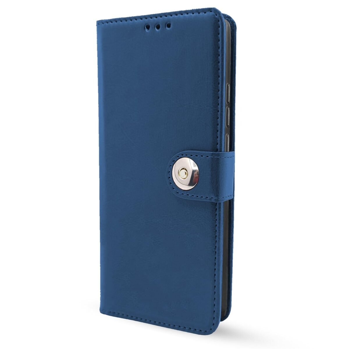 Flip Cover Leather Finish | Inside TPU with Card Pockets | Wallet Stand and Shock Proof | Complete Protection Button Flip Case for Realme 13 Pro 5G / Realme 13 Pro Plus 5G (Blue)