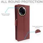 Realme 11 / 11X 5G / Narzo 60X 5G Flip Cover Leather Finish | Inside TPU with Card Pockets | Wallet Stand and Shock Proof | Complete Protection Flip Case (Brown)