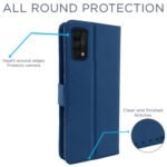 Realme 7 Pro Flip Case Leather Finish | Inside TPU with Card Pockets | Wallet Stand and Shock Proof | Magnetic Closing | Complete Protection Flip Cover for Realme 7 Pro (Blue)