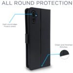 Realme C3 Flip Case Leather Finish | Inside TPU with Card Pockets | Wallet Stand and Shock Proof | Magnetic Closing | Complete Protection Flip Cover for Realme C3 (Black)