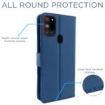 Samsung Galaxy A21s Flip Cover Magnetic Leather Wallet Case Shockproof TPU for Samsung Galaxy A21s (Blue)