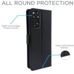 Mi Redmi Note 11 / Note 11s Flip Cover | PU Leather Finish | 360 Protection | Wallet & Stand | Strong Magnetic Flip Case for Mi Redmi Note 11 / Note 11s (Black)
