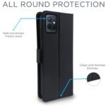 Vivo T1 5G / Vivo Y75 5G / iQOO Z6 5G Flip Cover | PU Leather Finish | 360 Protection | Wallet & Stand | Strong Magnetic Flip Case for Vivo T1 5G / Vivo Y75 5G / iQOO Z6 5G (Black)