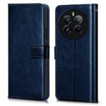 Shock Proof Flip Cover Back Case Cover for Realme 12 Pro 5G | Realme 12 Pro Plus 5G | P1 Pro 5G (Flexible | Leather Finish | Card Pockets Wallet & Stand | Blue)