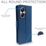 Realme 10 Pro Plus 5G Flip Cover Leather Finish | Inside TPU with Card Pockets | Wallet Stand and Shock Proof | Complete Protection Flip Case (Blue)
