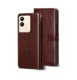 3 in 1 Combo Pack for Vivo Y200 5G – Flip Brown (Back Cover + Camera Lens Protector + Tempered Glass)