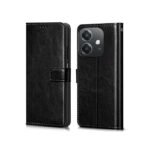 Vivo Y36 4G Black Leather Flip Cover + HD Tempered Glass & Camera Lens Guard | Complete 3-in-1 Protection Pack