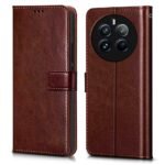 Shock Proof Flip Cover Back Case Cover for Realme 12 Pro 5G | Realme 12 Pro Plus 5G | P1 Pro 5G (Flexible | Leather Finish | Card Pockets Wallet & Stand | Brown)