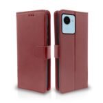 Realme C30 / Narzo 50i Prime Flip Case Leather Finish | Inside TPU with Card Pockets | Wallet Stand and Shock Proof | Magnetic Closing | Complete Protection Flip Cover (Brown)